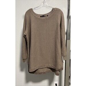 Eyn Women’s Sweater Size 1X Brown Rayon blend Long Sleeve Unique Design